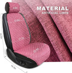 BOPUOVRE Linen Front Car Seat Covers Breathable Fabric | Car Seat Protector Universal Fit Cars Vans SUVs Trucks 2 Units Pink - Image 4