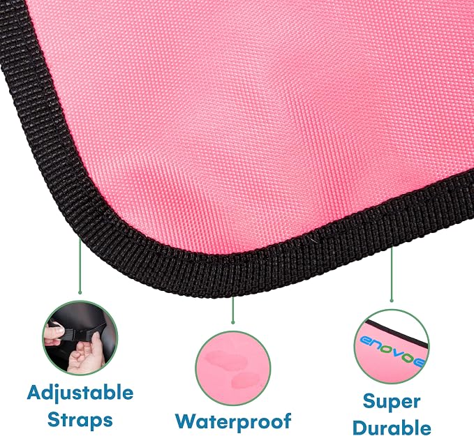Enovoe Kick Mats - Set of 2 - Back of Seat Protector for Kids Feet - Car Seat Back Protector - Shields from Dirt and Scuffs - Durable Material - 16.8x32.8inch - Pink - Kick Mats Back Seat Protector - Image 5