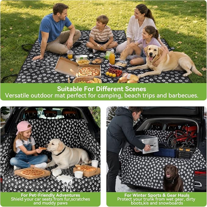 HelloTree SUV Trunk Cargo Liner for Dogs | Waterproof Oxford Pet Cargo Cover for Cars, Washable Dog Seat Mat to Protect Vehicle, Pet Travel Accessory - Image 3