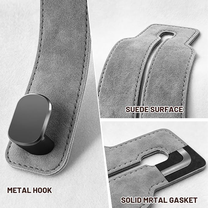SUKIPIN Car Hooks, Car Seat Headrest Hooks for Purses and Bags 2-Pack Gray | Car Accessories for Women, Solid Durable Construction, Quick Tool-free Mounting, Universal Fit for Most Vehicle Headrests - Image 3