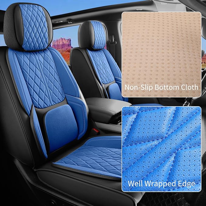 Car Seat Cover Custom Fit for Dodge Ram 1500 2500 3500 2002-2026 Faux Leather Seat Cover Set Compatible with Crew Quad Regular Cab Pickup Truck Cushions (Black Redline, Front Seat) - Image 4