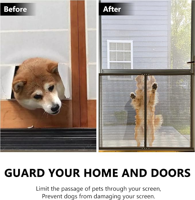 Guardian Steel Pet Grille Screen Door Protector for Dogs Pets Cats Scratch Protector Replacement (Bronze, 48 inch) Screen Door Guard Pet Proof Rv Screen Door Grill Guards - Image 3
