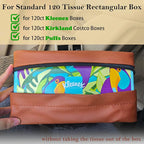 Car Tissue Holder for 120 Standard Tissue,Leather PU Tissues Box Cover for Car Backseat,Extra Large Rectangle Napkin Holder Soft Rectangular,Fits for Kleenex tissues,for Storage& Organization (Brown) - Image 2