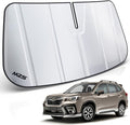 MZS Windshield Sun Shade Compatible with Forester 2019-2025 | 6-Layer Heat Insulation, 99% UV Blocking, Keeps Interior Cool, Full Coverage Visor, Foldable Car Window Sunshade, Storage Bag by MZS