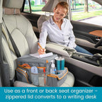 High Road CarHop Car Caddy Organizer with Tray, Trip Cooler and Cup Holder | Middle Seat Organizer for Kids Toys and Snacks in the Backseat and Passenger Seat Car Snack Organizer for Drivers - Image 6