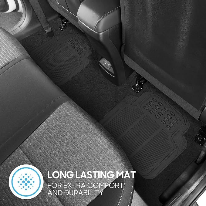 BDK Floor Mats, 4-Piece All-Weather Car Mat with Universal Fit Design, Durable Rubber Car Floor Mats with Capture Ridges, Waterproof for Cars Trucks SUV (Black) - Image 8
