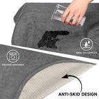 Car Seat Covers 1 Pack Grey Waterproof Towel Car Seat Cover Universal Fit for Most Trucks SUV Fitness Athletes Pets Gym and Water Sport - Image 4
