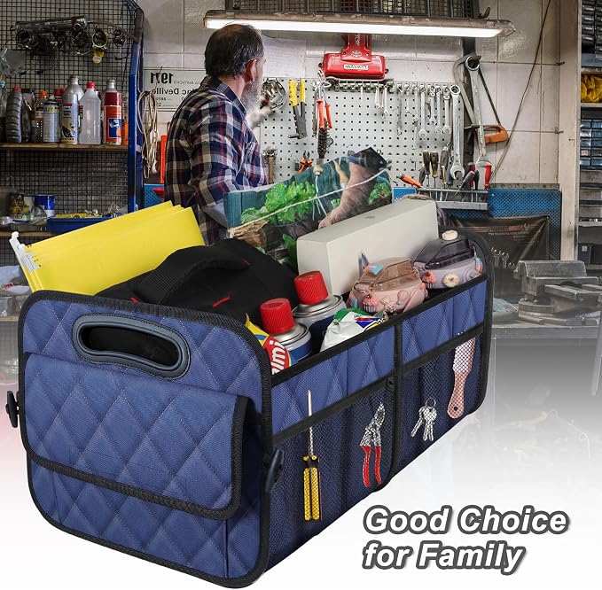 Deosk Car Trunk Organizer for SUV, Car Organizers and Storage with Reinforced Handles, Car Accessories for Women/Men 70L Waterproof Polyester Trunk Organizer(Large, Navy Blue) - Image 8