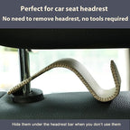 4-Pack Car Headrest Hooks Holds 55lbs Seat Storage Organizer for Bags | Fiber Leather, Durable Metal, Car Hanger for Backpack Umbrella Water Bottle Coat Purses Handbags Groceries, Beige - Image 6