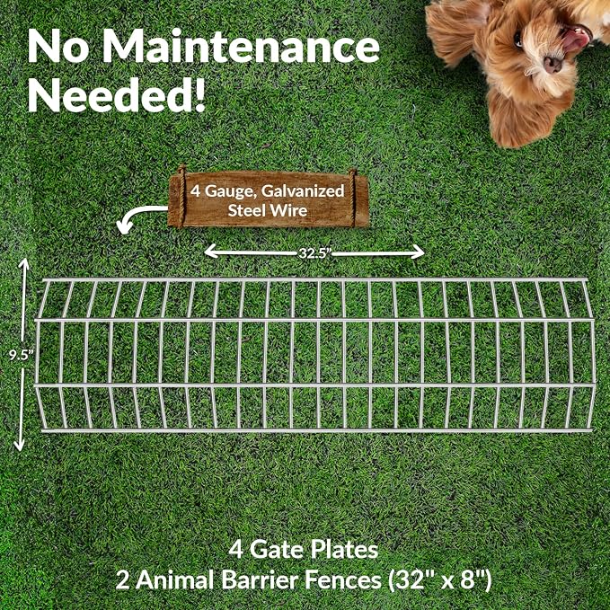 Dig Defence Original Gate Plate, 4 Pack with 2 Sm/Md Animal Barrier | Made in USA, Ideal Gift for Pet Lovers, Dog Digging Deterrent, Underground Gap Filler for Dogs or Rabbits - Image 7