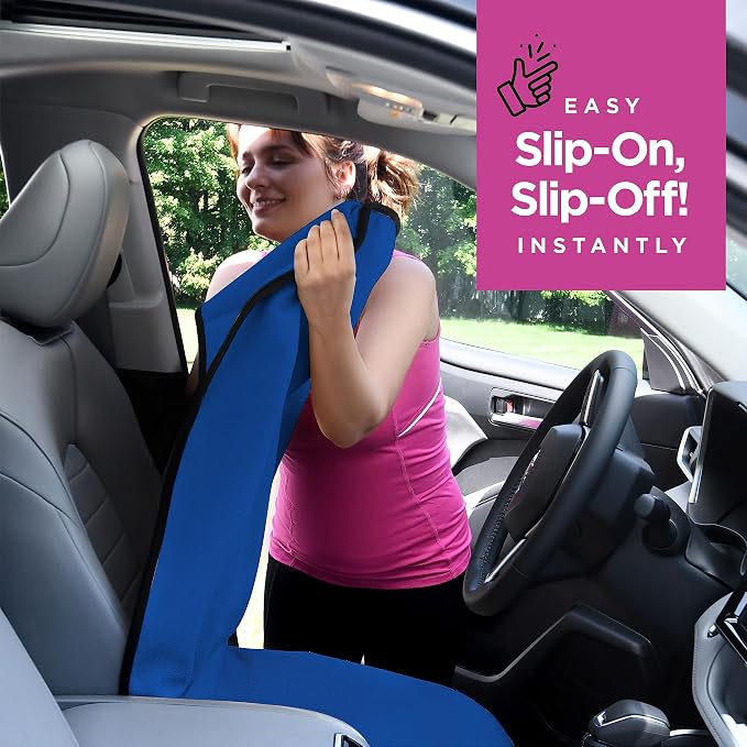 lebogner Waterproof Sweat Towel Car Seat Cover for Post Gym Workout, Running, Swimming, Beach and Hiking (Blue) - Image 4