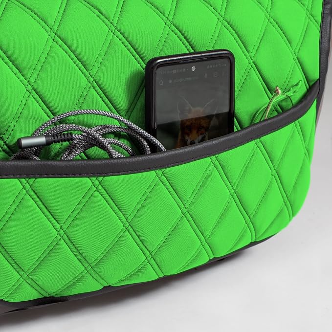 FH Group Car Seat Cushion – Neosupreme Single Front Seat Cover with Front Pockets, Airbag Compatible, Universal Fit Car Seat Cushion for Driver or Passenger Seat, SUV, Truck, Sedan & Van – Green - Image 5