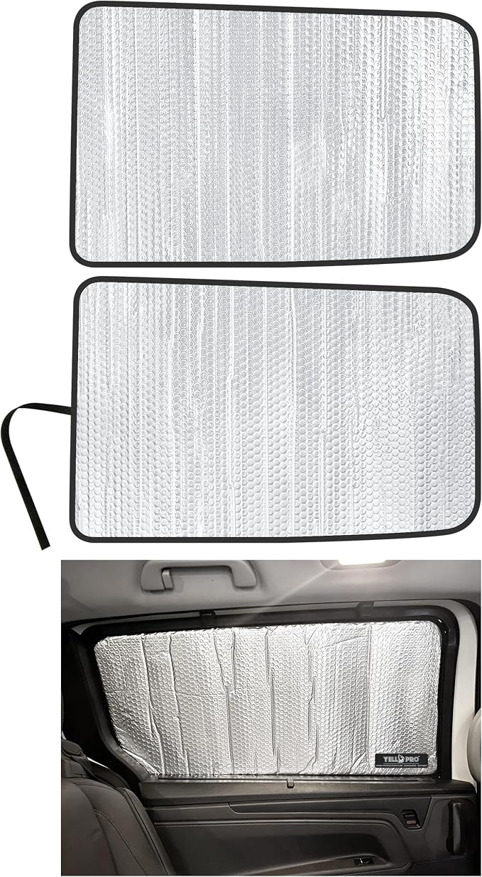 Side Window Rear Seat 2nd Row Sunshade Custom Fit for 2018 2019 2020 2021 2022 2023 2024 2025 2026 Honda Odyssey Minivan, UV Reflector Sun Protection Accessories (Set of 2) by YelloProAutomotive