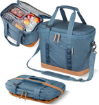CleverMade Pacifica Collapsible Cooler Bag, Medium Travel Cooler, Ocean | Keep Drinks Cold and Pack Light | A Reinforced Base, Storage Pocket, Bottle Opener, and Shoulder Strap Add Outdoor Utility by CleverMade