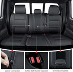 TTX LIGHTING Custom Fit Front Seat Cover for Ford F150 2009-2026 | F250/F350/F450 2017-2026 Original Pattern | Full Coverage | Faux Leather | Easy Install | Waterproof | Pet-Friendly - Image 8