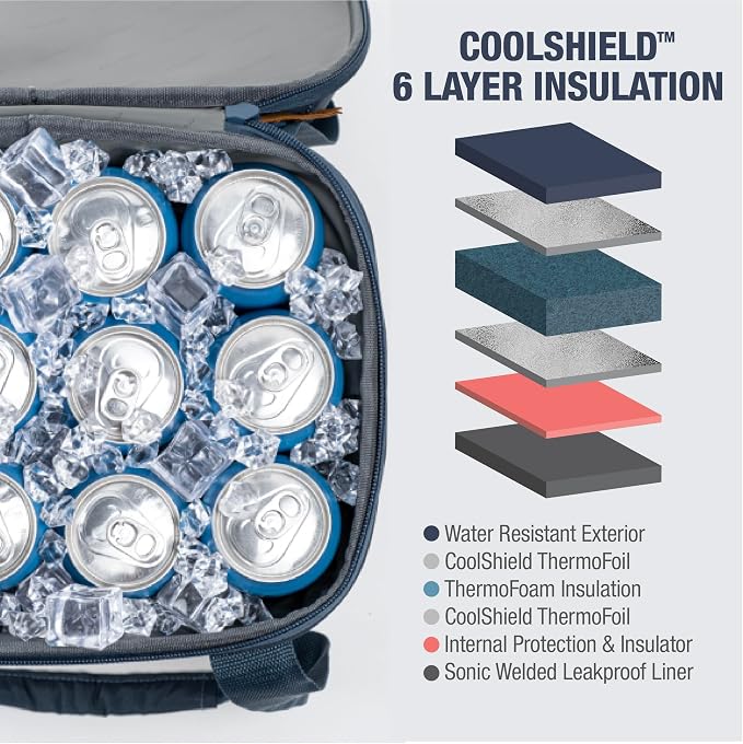 CleverMade Malibu Luxe Collapsible Cooler, 18 Can (25 lbs) - Leeward Navy | Keep Drinks Cold Without Hard-Cooler Bulk | Layered Insulation, Leak-Resistant Liner, and Adjustable Strap Simplify Travel - Image 6