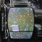 Diamond Bling Car Seat Kick Protectors with Storage – Sparkly Rhinestone Kick Mats, Universal Back Seat Cover for SUV, Crystal Auto Accessories for Stylish Moms Color 2pcs - Image 3
