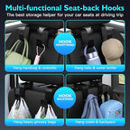 Amooca Anti-drop Car Seat Hooks Heavy Duty 55lb Headrest Hanger 2 Pack | Durable ABS, Non-slip, Automotive Backseat Storage for Backpack Umbrella Water Bottle Coat Purses Handbags Groceries, Black - Image 4
