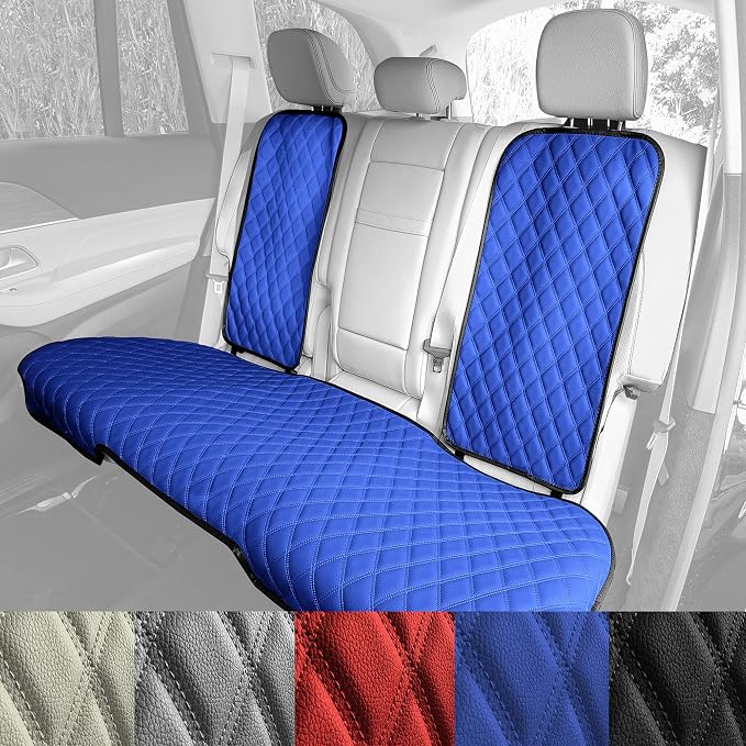 FH Group Car Seat Cushion Rear Set Black Faux Leather Automotive Seat Cushions - Universal Fit, Rear Car Seat Cushions With Non-slip Silicone Backing for SUV, Sedan, Van, Black - Rear Set - Image 7