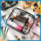 12 Pieces Clear Makeup Bags, TSA Approved Toiletry Bag for Travel, Transparent Cosmetic Pouch with Zipper, Waterproof Vinyl Plastic Organizer Case for Vacation Bathroom (Medium) - Image 7