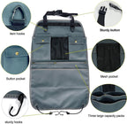 Car Seat Back Organizer with Multiple Pockets and Hooks (grey) - Image 3