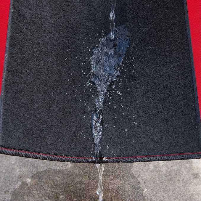 CAR PASS Waterproof Universal Faux Leather 3Row Car Floor Mats, Red Car Mats Fit for SUV,Vans,sedans, Trucks,Set of Vehicles Car Carpet with Driver Heel Pad and Anti-Slip Nibs Backing (Red 3Row) - Image 6
