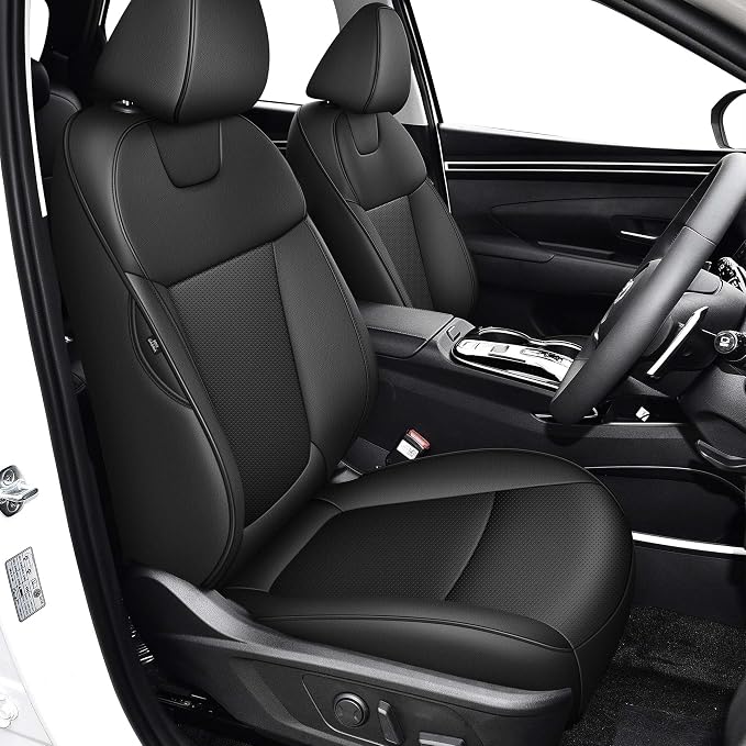 TTX LIGHTING Custom Fit Seat Covers for Hyundai Tucson 2022 2023 2024 Hybrid -Faux Leather Full Set Compatible Airbag Car Seat Protector Black（Just for Hybrid ONLY by TTXLIGHTING%C2%AE