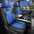 Car Seat Cover Custom Fit for Ford F150 2009-2026 Faux Leather Seat Cover Set Compatible with Regular Cab Super Cab Super Crew Pickup Truck Cushions (Black & Blue, Front Seat) by DuDuWang