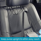High Road Metal Car Hooks for Large Purse Straps and Heavy Bags | Set of 4 Car Headrest Hooks Fit All Sized Metal Posts - Secure Cushioned Attachment Won't Slip Off or Rattle - Image 3