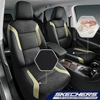 Skechers Memory Foam Car Seat Covers, Air Cool Mesh Thick Seat Covers, Car Seat Full Sets Airbag Compatible, Automotive Comfort Protection for Most Cars,Vans,Trucks, SUVs,Beige - Image 2