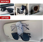 KIWEN Sunglasses Holder for Car Visor, Magnetic Leather Sunglass Eyeglass Hanger Clip for Car Sun Visor Accessories (1, Gray) - Image 2