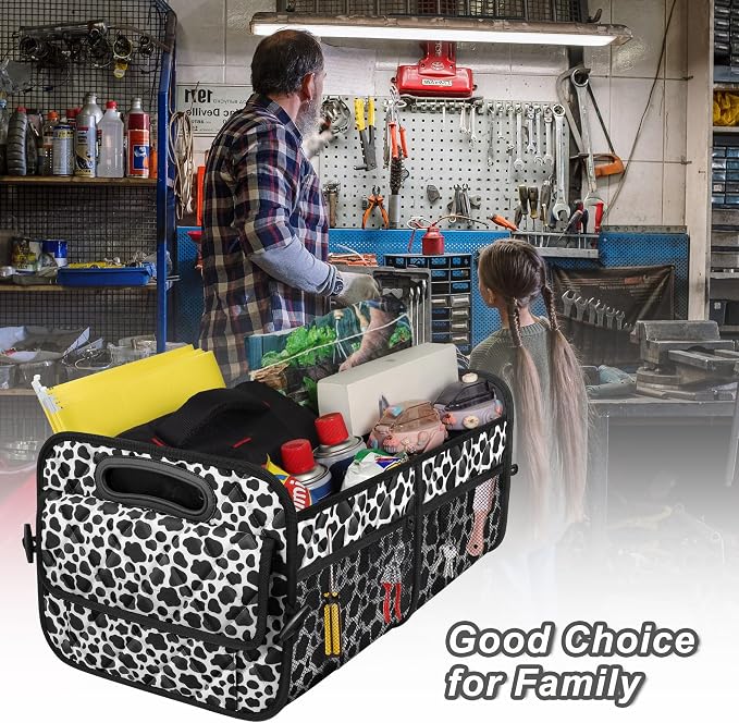 Deosk Trunk Organziers and Storage with Reinforced Handles,Car Accessories for Women/Men 50L Waterproof Polyester Trunk Organzier for Car/SUV/Minivan/Truck(Medium, Cow print) - Image 5