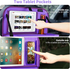 LUCMO Car Backseat Organizer with Foldable Tablet Holder, Dark Purple | 2 Pcs,6 Storage Pockets,Foldable Food Tray,Protectors Kick Mats,Travel Accessories,Seat Cover,Road Trip Essentials - Image 3