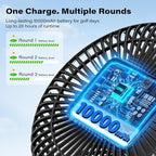 A2C Magnetic Rechargeable Fan for Golf Cart 7.5-Inch, Up to 28Hrs, 10000mAh | Battery Powered, Portable, 4 Speeds, Fits EZGO, Club Car, Yamaha Golf Cart Accessories Essentials Gifts for Men, Dad, Husband - Image 4