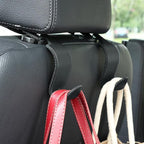 Car Seat Headrest Hook 55lb Heavy Duty Metal Hanger with Leather for Bags | Universal Fit car SUV Truck, Premium Microfiber Leather, Metal Core, Hang Purses Groceries Handbag Backpack, 2 Pack Black - Image 7