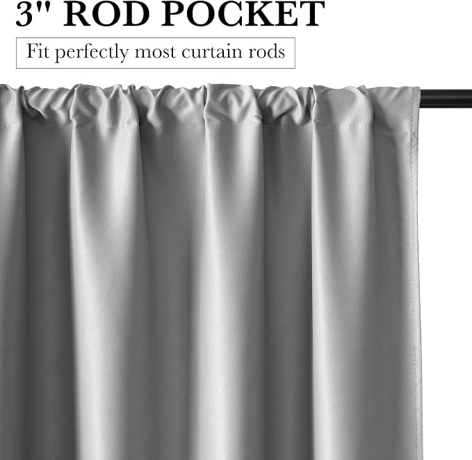 RYB HOME Bedroom Blackout Curtains 63 inches Long, 100% Blackout | Thermal Insulated, Noise Reducing, Curtains for Living Room Nursury, For Sleep, W42 x L63, Biscotti Beige - Image 2
