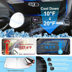3PCS Car Window Shades Front Windshield Sun Shade Foldable Window Shade Custom Fit for 2017-2024 Toyota 4Runner Accessories Car Shades for Front Windows Anti-UV Rays Block Heat - Image 2