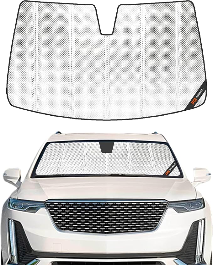 Pigenius Windshield Sun Shade for Cadillac XT6 2020-2025. Reflective Aluminum Film Front Window Sunshade - BLAZBLOCK by Pigenius