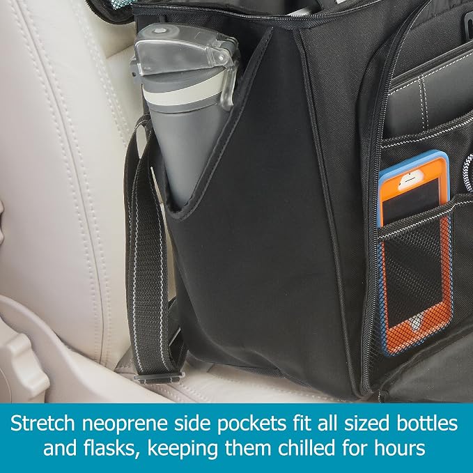 Front Seat Car Organizer, Laptop Organizer and Car and Truck File Organizer | High Road's Mobile Office Organizer with Desk Supplies Compartment, 2 Insulating Bottle Holders and Laptop Sleeve - Image 4