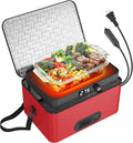 Portable Oven, 12V 24V 110V-240V Car Food Warmer Portable Personal Mini Oven Electric Heated Lunch Box for Meals Reheating & Raw Food Cooking for Road Trip/Camping/Picnic/Family Gathering(Red) by ROTTOGOON