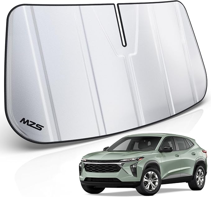 MZS Windshield Sun Shade Compatible with Trax SUV 2024-2026 | 6-Layer Heat Insulation, 99% UV Blocking, Keeps Interior Cool, Full Coverage Visor, Foldable Car Window Sunshade, Storage Bag by MZS