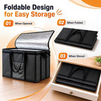 NZ home Insulated Food Bag, Portable Cooler Tote (3XL, Black, 1 Pack) | Large thermal bag, For cold & hot food, Soft sided cooler, Heavy duty carrier, Grocery shopping, Food delivery, Catering bag - Image 4