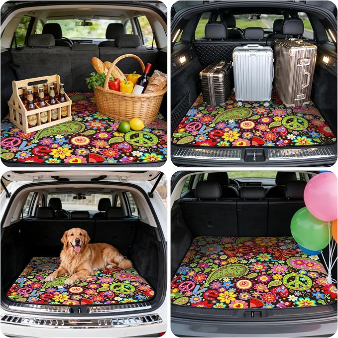 Car Trunk Mat - Universal Size 29" x 39", Floral Pattern Cargo Liner | Car Accessory for SUVs/Sedan/Wagons, Durable Protective Mat, Trunk Liner for Families/Travel Enthusiasts - Image 6