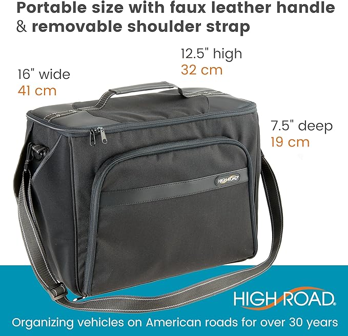 Front Seat Car Organizer, Laptop Organizer and Car and Truck File Organizer | High Road's Mobile Office Organizer with Desk Supplies Compartment, 2 Insulating Bottle Holders and Laptop Sleeve - Image 7