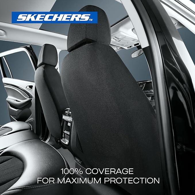 Skechers Seat Covers, Premium Breathable Polyester Car Seat Covers, Car Seat Covers Full Set Airbag Compatible, Automotive Comfort for Most Cars, Vans, Trucks, SUVs (Full Set, Red) - Image 6