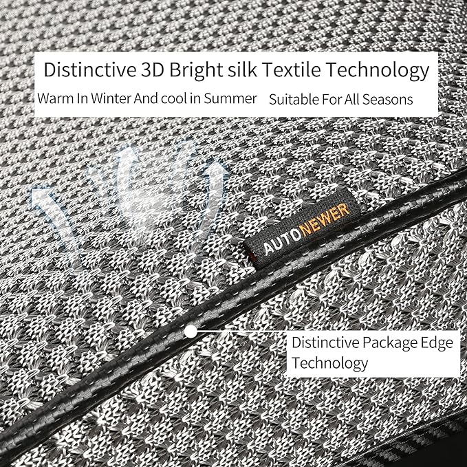 Auto Newer Breathable Universal Four Seasons Car Seat Covers， Luxury Car Seat Cushion，Protectors for Front Seat Bottoms,Compatible with 95% Vehicles， Fit for Cars Truck SUV or Vans(2PCS,Grey) - Image 2