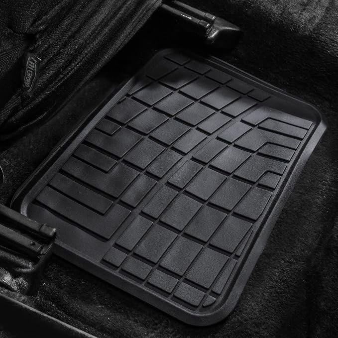 FH Group Automotive Floor Mats - Heavy-Duty Rubber Floor Mats for Cars, Universal Fit Full Set, Climaproof Floor Mats, Trimmable Floor Mats for Most Sedan, SUV, Truck Floor Mats Gray Black - Image 8
