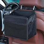 Car Seat Back Organizer Hanging Bag [2025 UPDATED] Foldable Backseat Storage Caddy with 5 Compartments & Adjustable Straps, Fits for Front/Back Headrest, Ultra-Durable - Black by UplienCompany