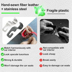 Car Seat Headrest Hook Heavy Duty 55lb Metal Hanger with Leather for Bags | Universal Vehicle Seat Back Organizer, Ergonomic Design, Hang Groceries Handbag Backpack Water Bottle, 2 Pack Gray - Image 3