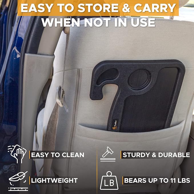EcoNour Car Tray for Laptop Mount with Pen Holder | Food Tray for Eating with Drinks Holder | Car Tray for Laptop Mount with Pen Holder | Food Tray for Eating with Drinks Holder | Multipurpose Travel Car Accessories - Image 7